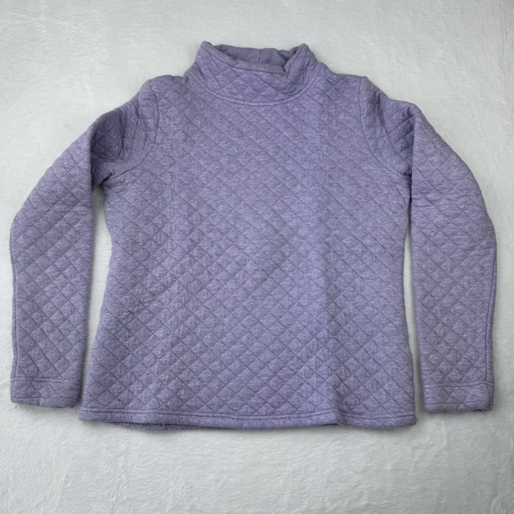 Orvis Mock neck Cotton Quilted Pullover in lavender. Size S.